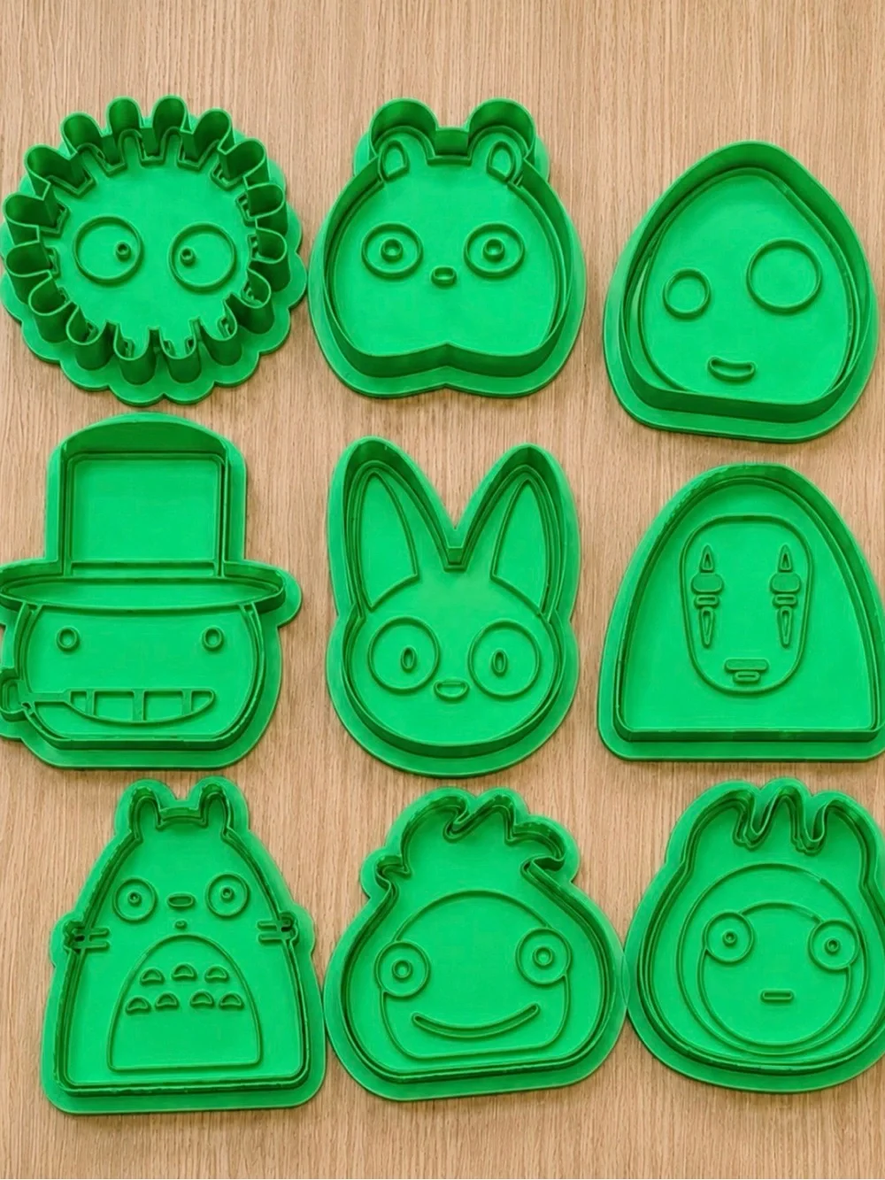 Studio Ghibli 9 Cookie Cutter Set Totoro No-Face Jiji Ponyo Spirited Away & More